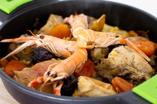 Pollo de payés con cigalas Granja Luisiana