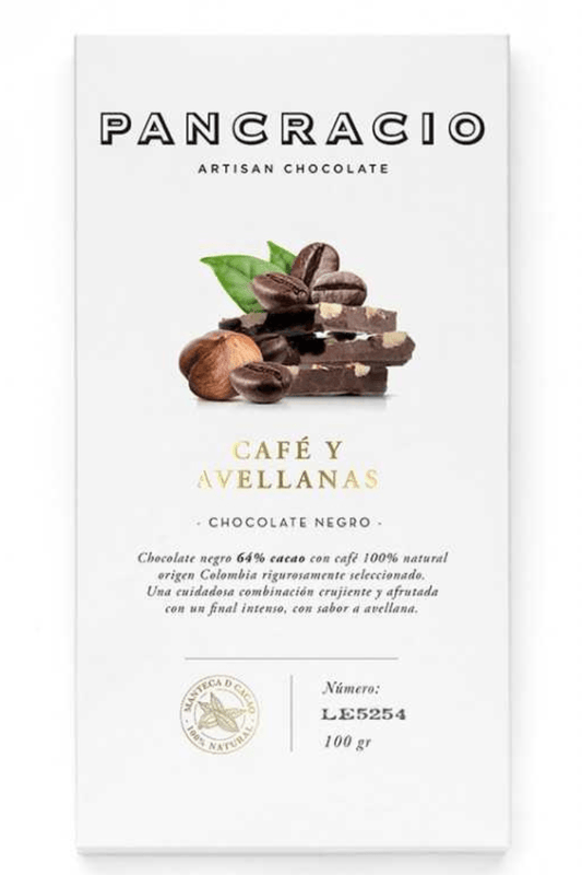 CAFÉ Y AVELLANAS CHOCOLATE NEGRO Granja Luisiana