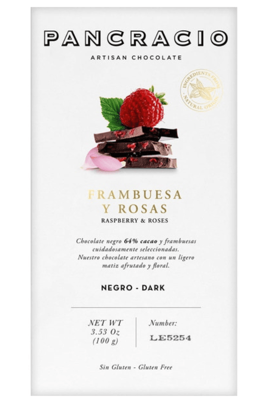 CHOCOLATE NEGRO FRAMBUESA Y ROSAS Granja Luisiana