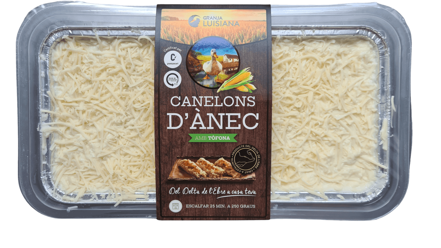 Canelones de pato con trufa Granja Luisiana