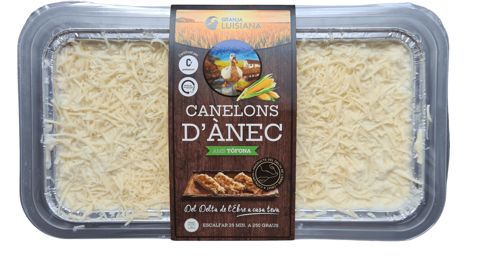 Canelones de pato con trufa Granja Luisiana