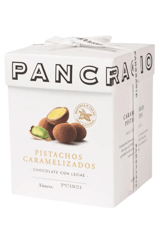 PISTACHOS CARAMELIZADOS CUBIERTOS DE CHOCOLATE CON LECHE Granja Luisiana