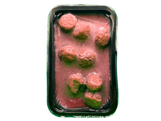 Albóndigas de pato en salsa de frutos del bosque