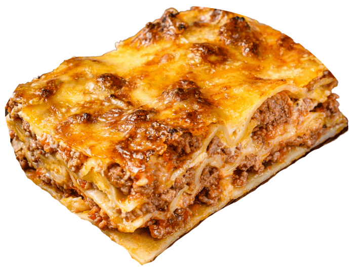 Lasaña de pato gratinada